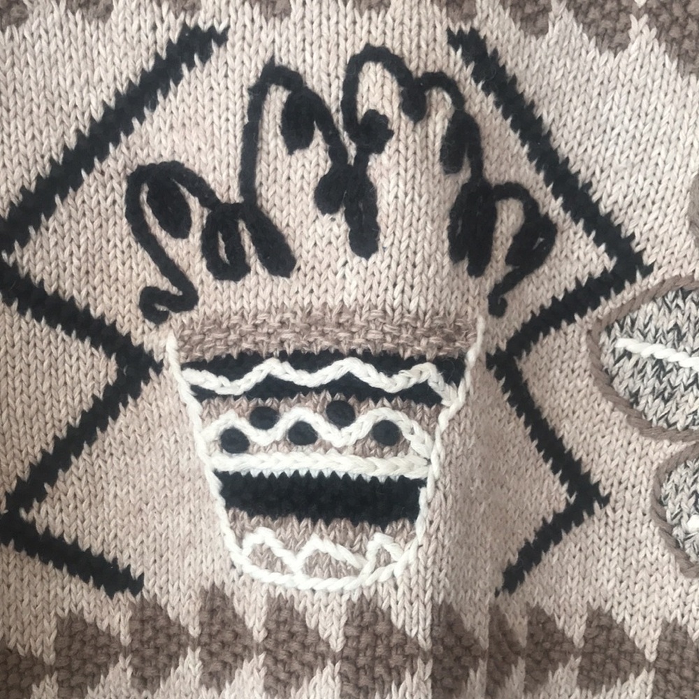Siegrid Olsen Cozy Beige Patterned Sweater - Picture 6 of 10